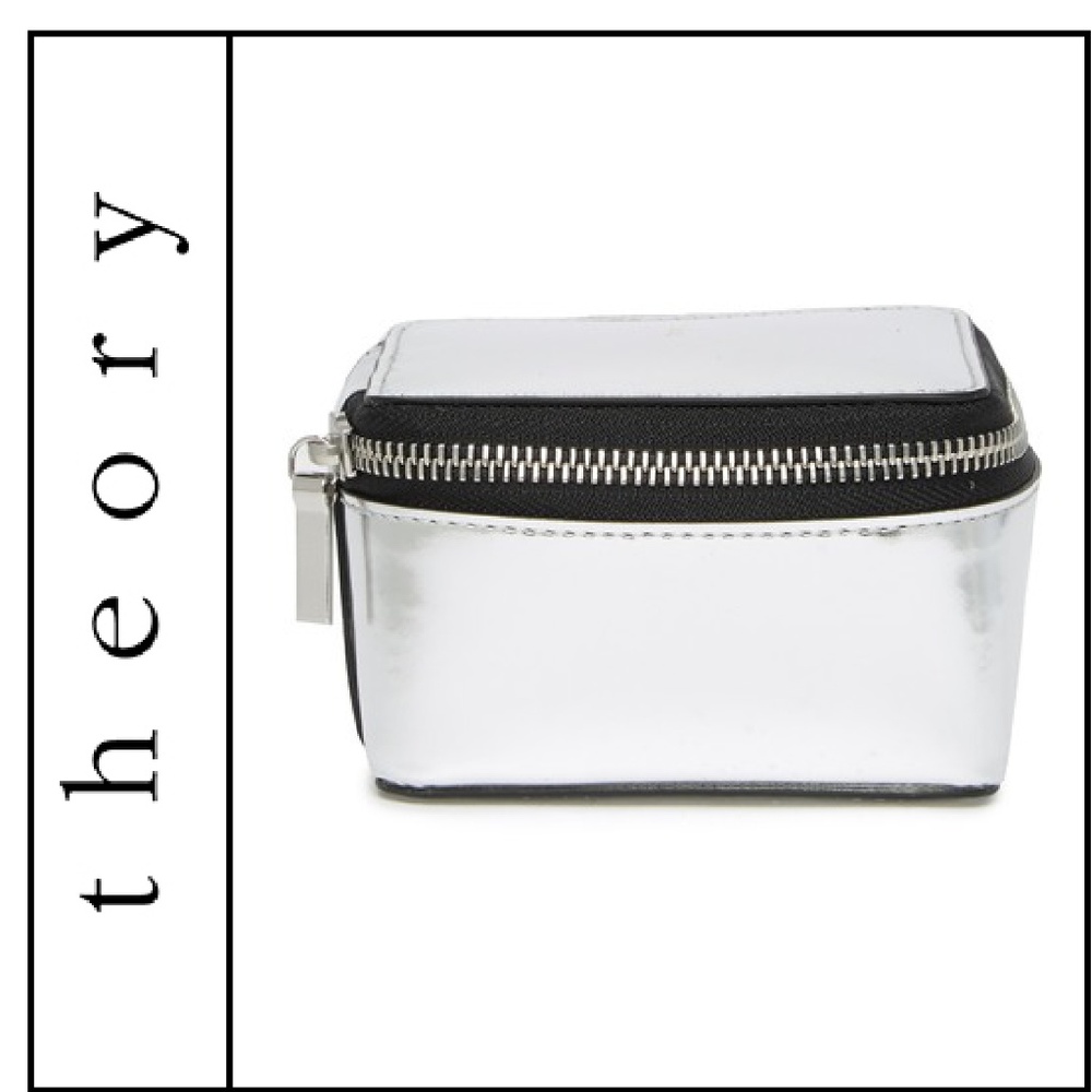 NWT { Theory } Medium Metallic Leather Case